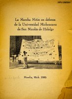 La marcha mitin en defensa de la Universidad Michoacana de San Nicolás de Hidalgo