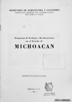 Programa de trabajo y realizaciones en el Estado de Michoacán