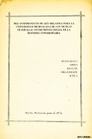 Preanteproyecto de ley orgánica para la Universidad Michoacana de San Nicolás de Hidalgo, Instrumento inicial de la reforma universitaria