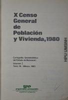 X Censo General de Población y Vivienda Estado de Michoacán
